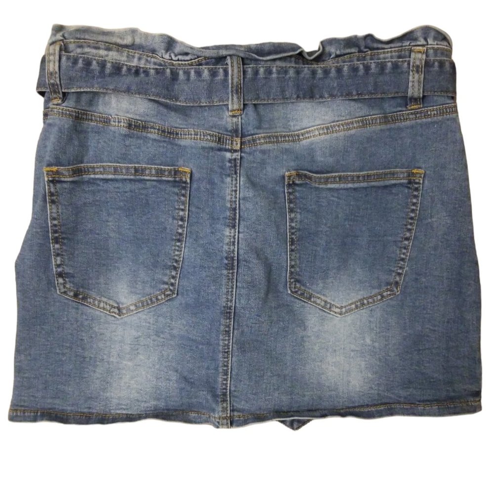 Angel Kiss Denim Collection Blue Jean Ladies Skirt, with Blue Jean Belt, Size L - Picture 5 of 5